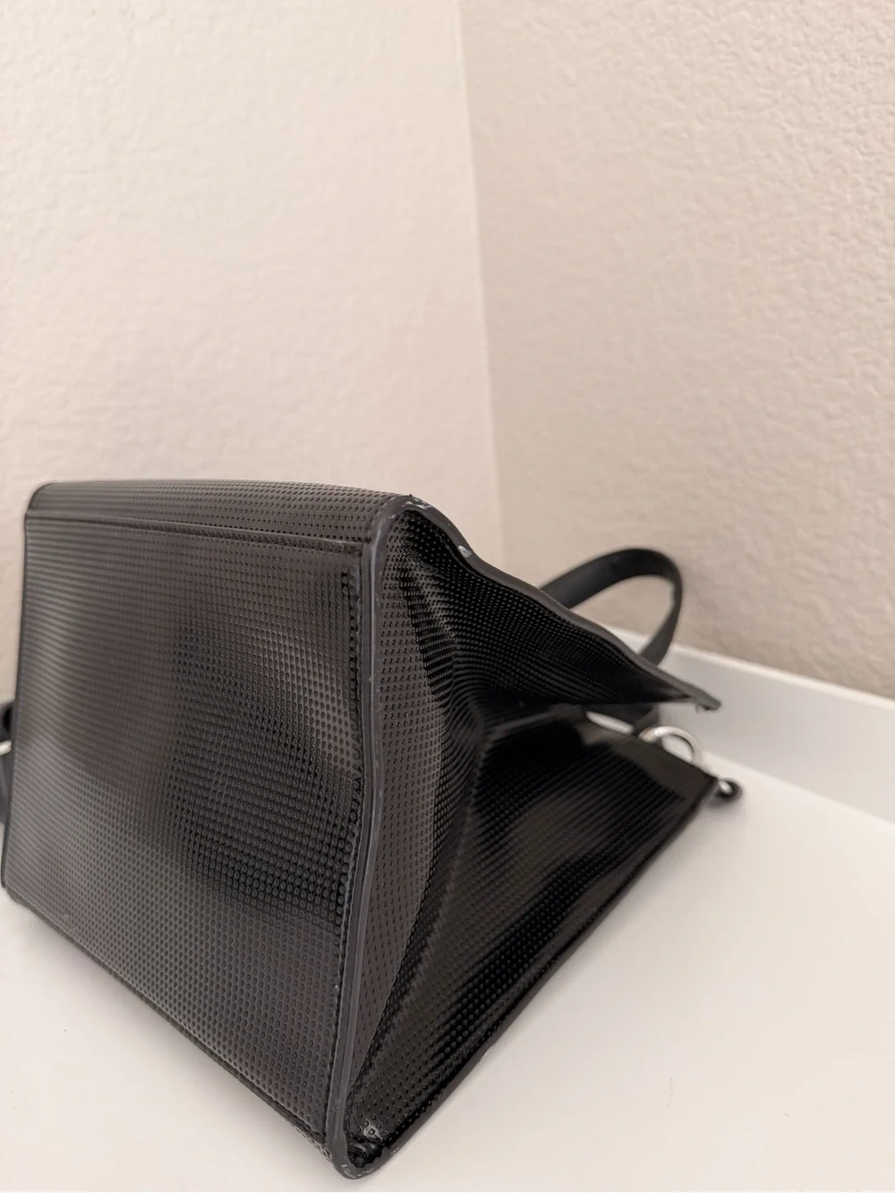 Kenzo Black Embossed Tiger Mini Briefcase Shoulder Bag